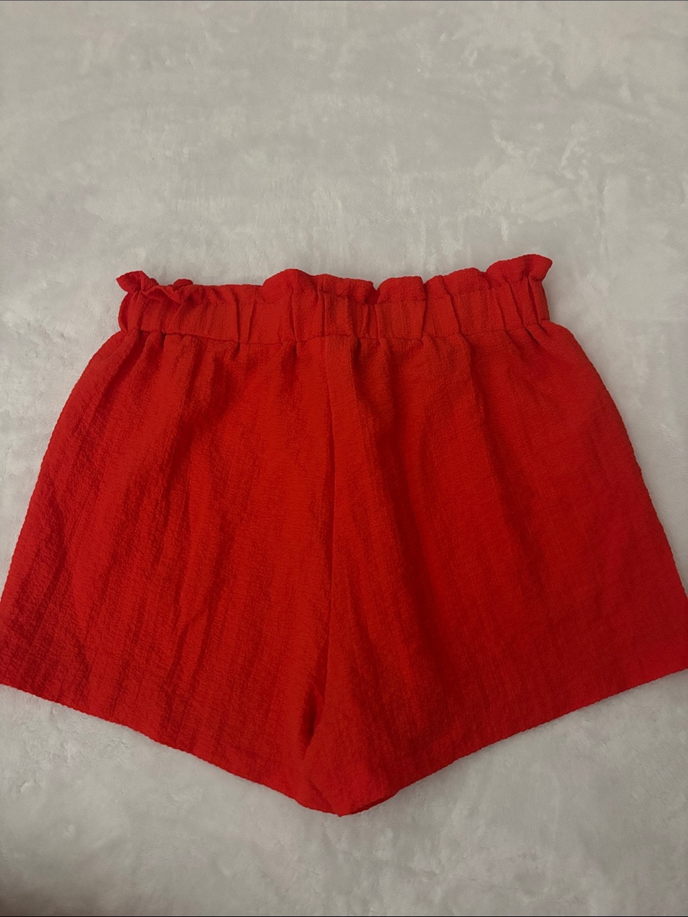 SHEIN Red Drawstring Textured Shorts - Picture 2 of 3